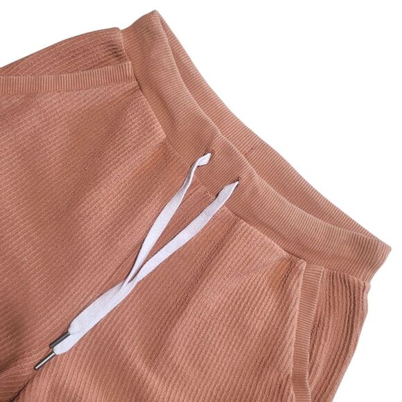 Aerie Women’s Lounge Shorts Rust Orange Ribbed High Waist with Pockets Small - Picture 2 of 11